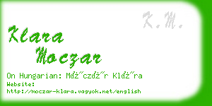 klara moczar business card